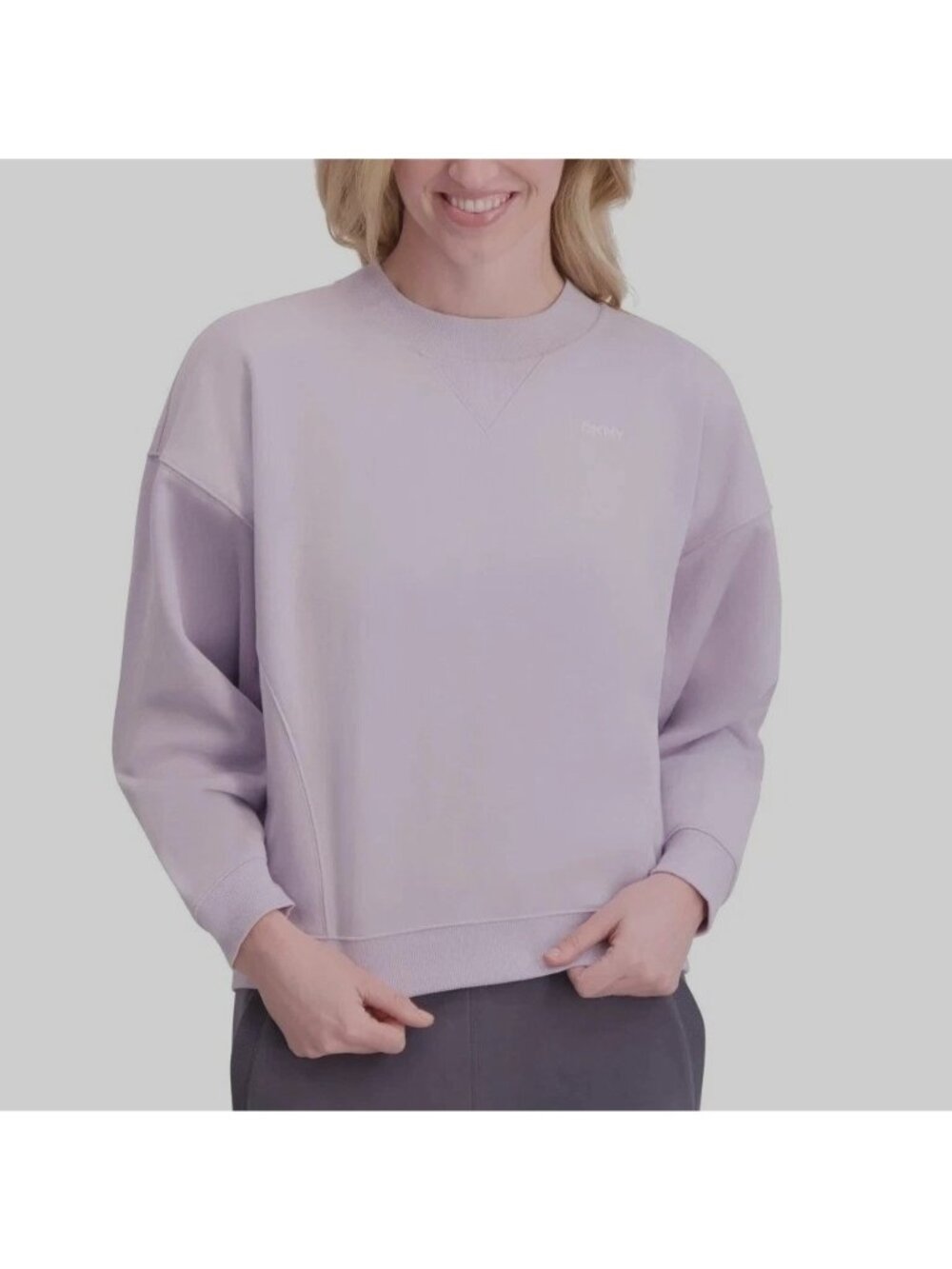 NWOT DKNY Sport Women's 2XL Crewneck Sweatshirt Lavender Purple Cotton Blend